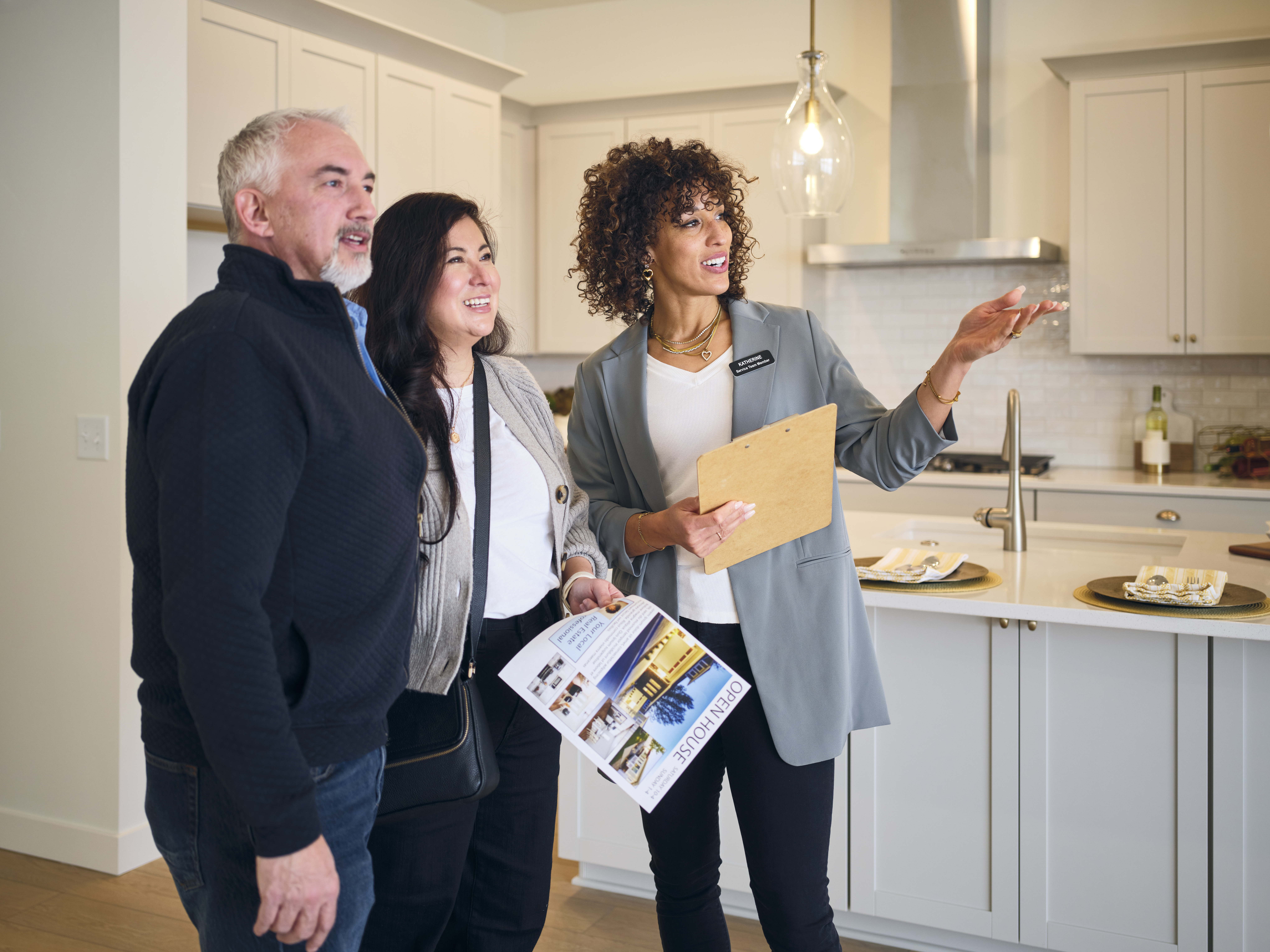 Real estate agent showing a home